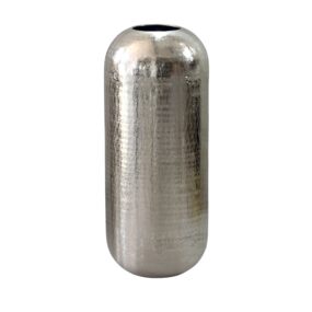 Bodenvase Aluminium 75cm Silber - Dekovase groß - Standvase rund