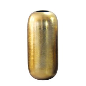 Dekovase Aluminium 45cm Gold - Standvase groß - Bodenvase rund