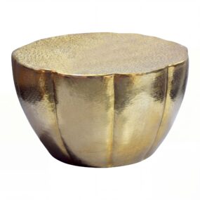 Couchtisch Aluminium 60cm Blütenform Gold - Runder Wohnzimmertisch - Design