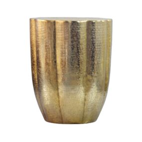 Beistelltisch Aluminium Gold 41cm Runder Anstelltisch Metall - Dekotisch Alu