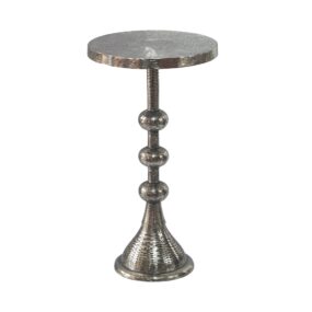 Beistelltisch Aluminium Silber 30cm Runder Anstelltisch Metall - Dekotisch Alu