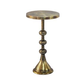 Beistelltisch Aluminium Gold 30cm Runder Anstelltisch Metall - Dekotisch Alu