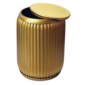 Beistelltisch Metall Rund 35cm Gold mit abnehmbarer Tischplatte - Design