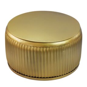 Couchtisch Metall Rund 60cm Gold mit abnehmbarer Tischplatte - Design