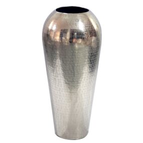 Dekovase Aluminium 50cm Silber - Standvase groß - Bodenvase rund