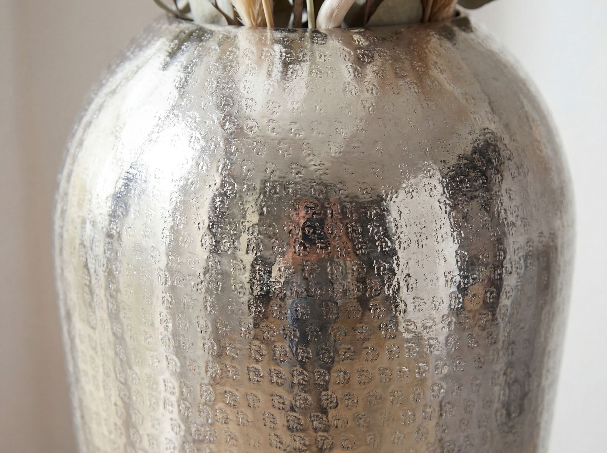 Dekovase Aluminium 50cm Silber Standvase groß Bodenvase rund – Bild 5
