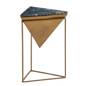 Beistelltisch 375x375x55 cm Marmor Schwarz / Gold