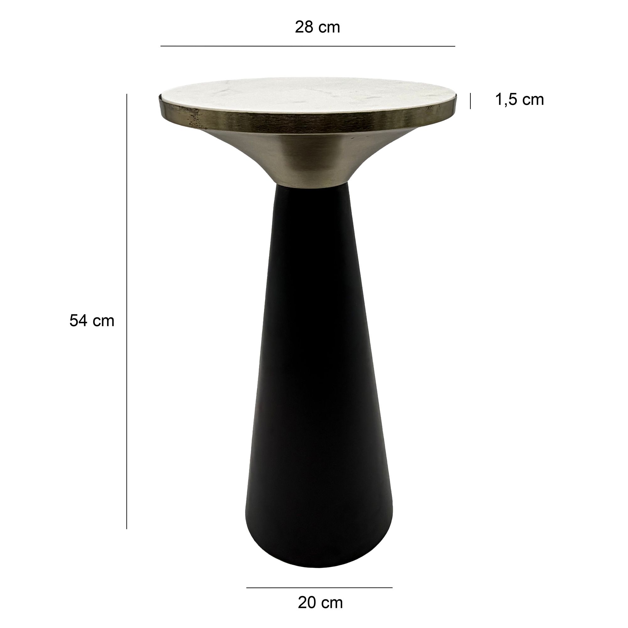 Beistelltisch Aluminium & Marmor Tischplatte 28cm rund – Bild 4