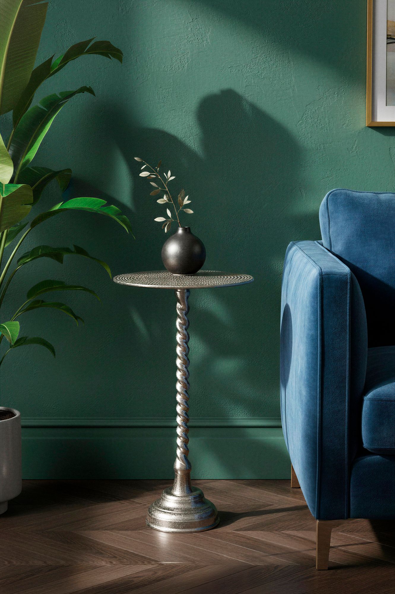 Beistelltisch Aluminium 28cm - Kleiner runder Anstelltisch aus Metall silber – Bild 3