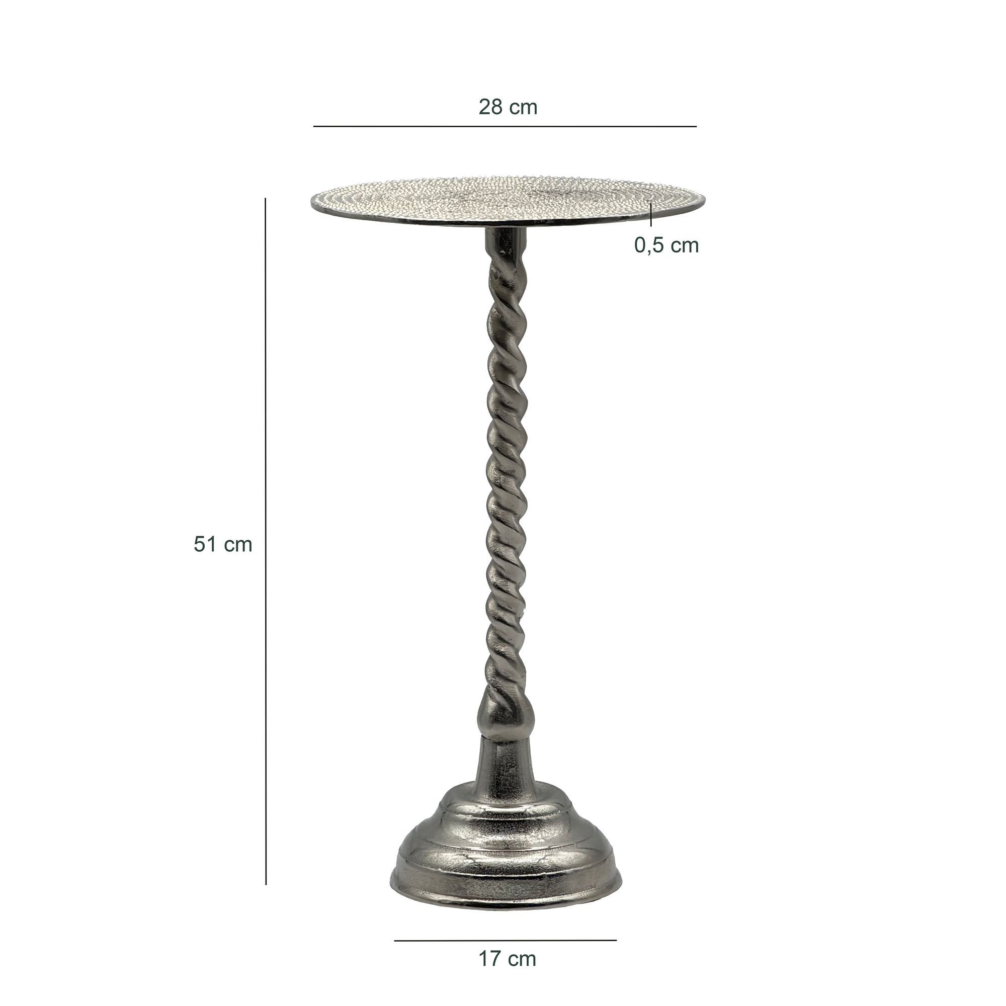 Beistelltisch Aluminium 28cm - Kleiner runder Anstelltisch aus Metall silber – Bild 4