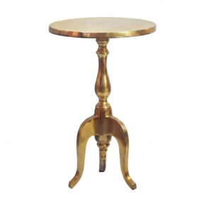 Beistelltisch Aluminium Gold 35cm Metall Rund - Design Anstelltisch Alu