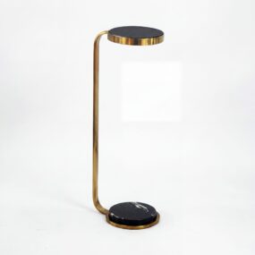 Beistelltisch Metall mit schwarzer Marmor Platte 72cm Rund - Design