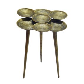 Beistelltisch Aluminium 46cm Gold - Couchtisch klein rund - Sofatisch