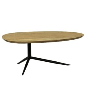 Couchtisch Akazie Massivholz oval 87cm · Ovaler Design Wohnzimmertisch mit