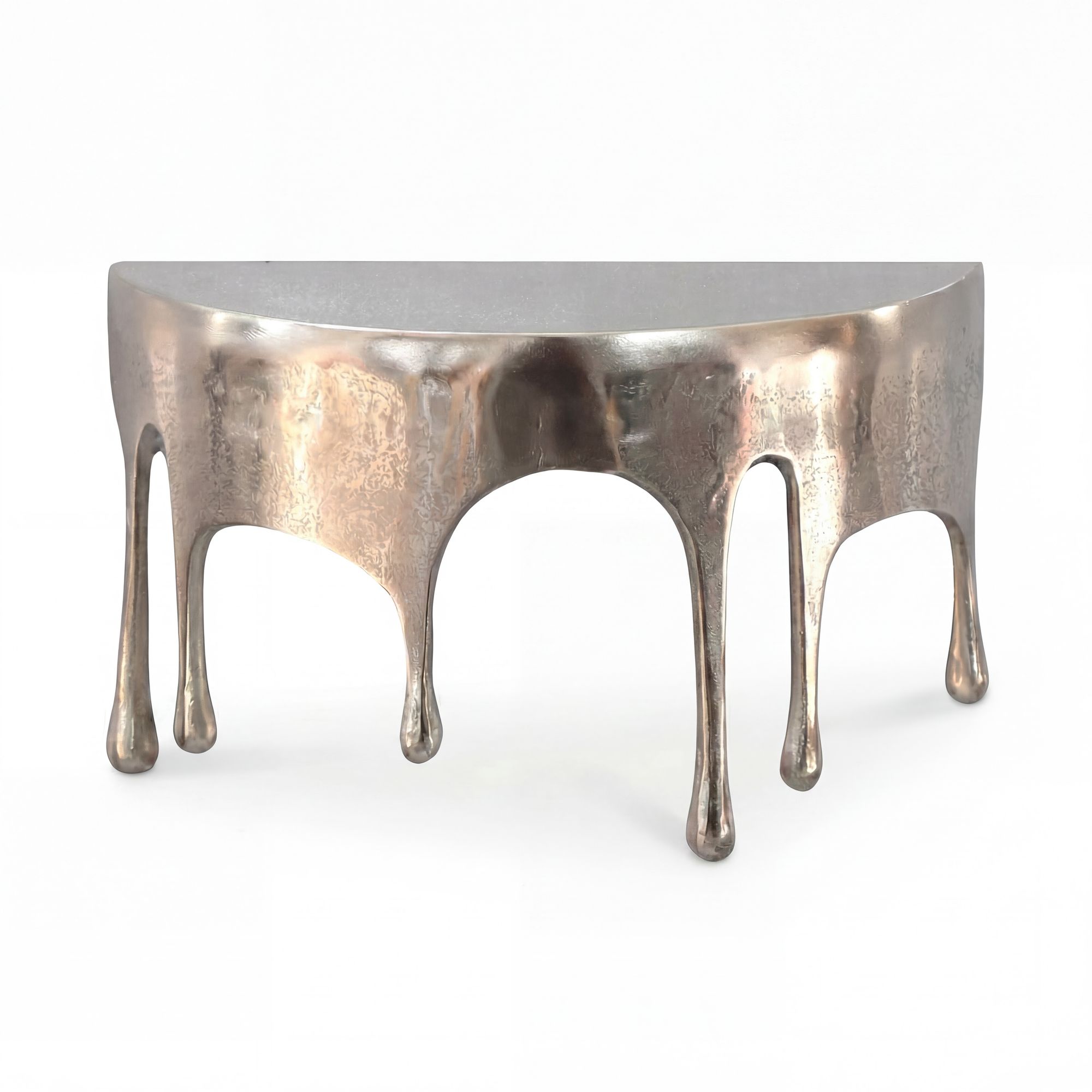 Wandregal 35cm Aluminium Silber Tropfen Optik - Ausgefallenes Hängeregal Metall