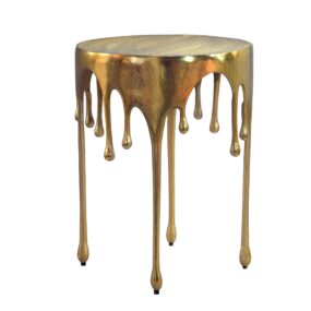 Beistelltisch Gold 43cm Aluminium Tisch Rund - Design Anstelltisch Alu