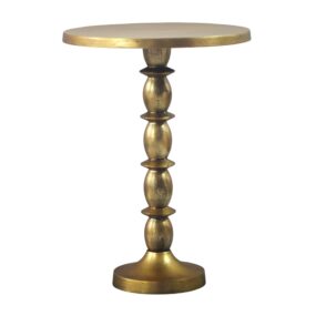 Beistelltisch Gold 40cm Aluminium Tisch Rund - Anstelltisch Raw Finish