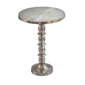 Beistelltisch Silber 40cm Aluminium Tisch Rund - Anstelltisch Raw Finish