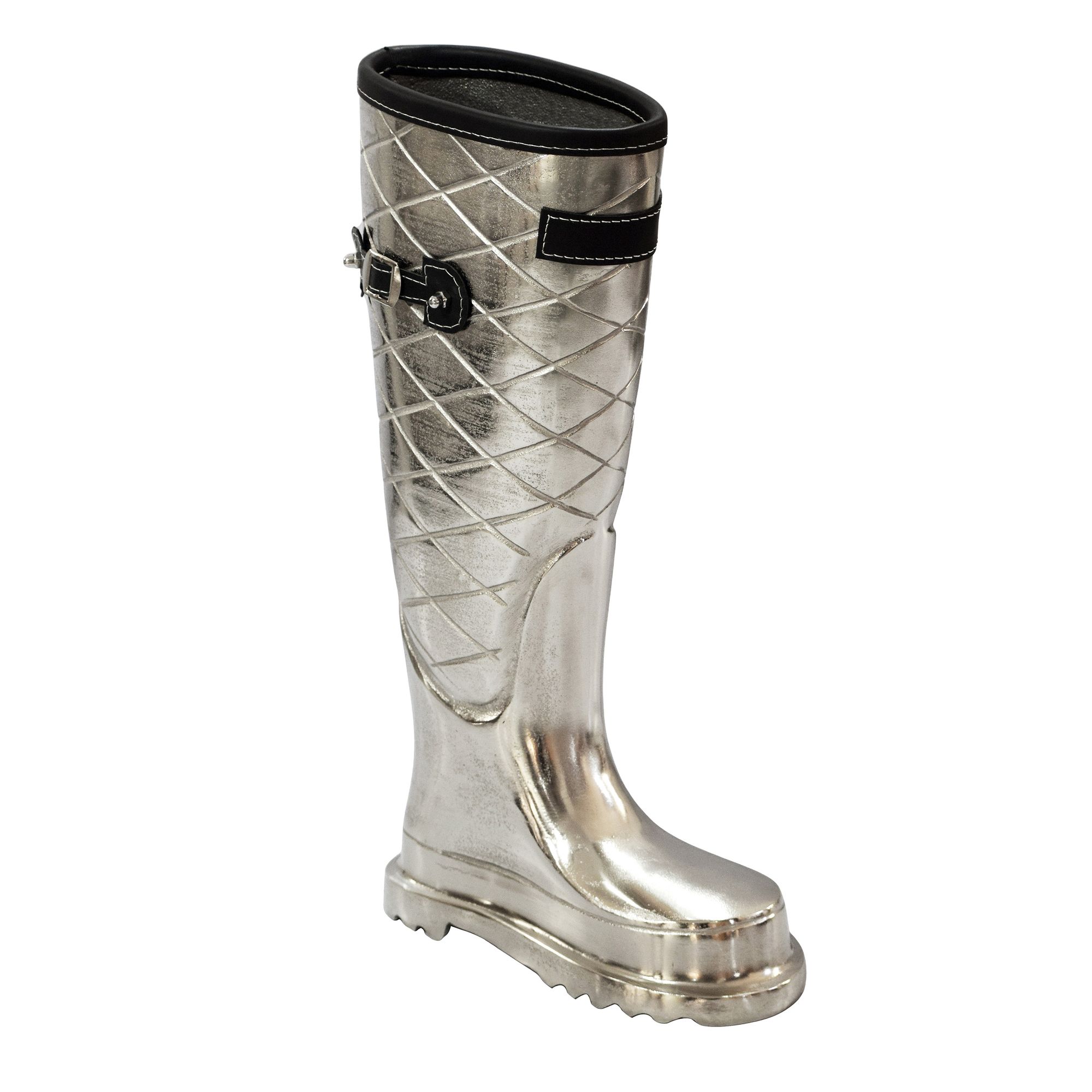 Schirmständer Aluminium Silber 44cm Stiefel Form Regenschirmständer – Bild 7