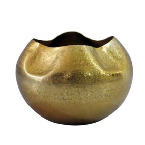 Tischvase Aluminium 30cm Gold - Dekovase rund - Metall Vase
