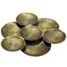 Dekoschale Gold Aluminium 44cm Rund - Design Standdeko Obstschale Metall