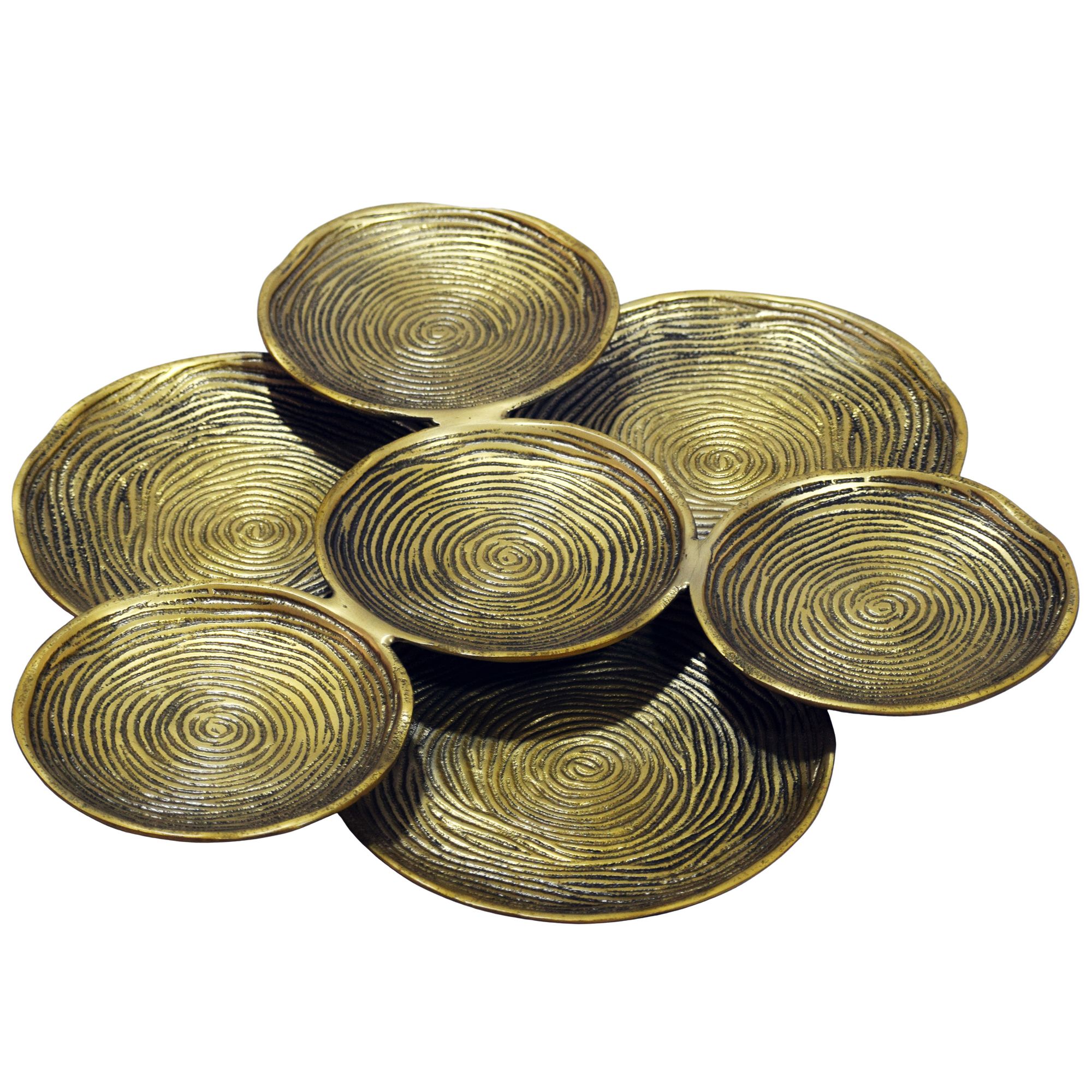 Dekoschale Gold Aluminium 44cm Rund Design Standdeko Obstschale – Bild 7