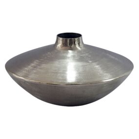 Tischvase Aluminium 35cm Silber - Dekovase rund - Metall Vase