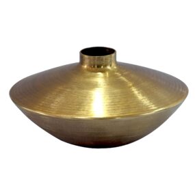 Tischvase Aluminium 35cm Gold - Dekovase rund - Metall Vase