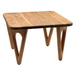 Couchtisch Akazie Massivholz 60cm - Wohnzimmertisch Quadratisch - Sofatisch Holz