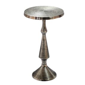 Beistelltisch Silber 30cm Aluminium Tisch Rund - Anstelltisch Metall Dekotisch