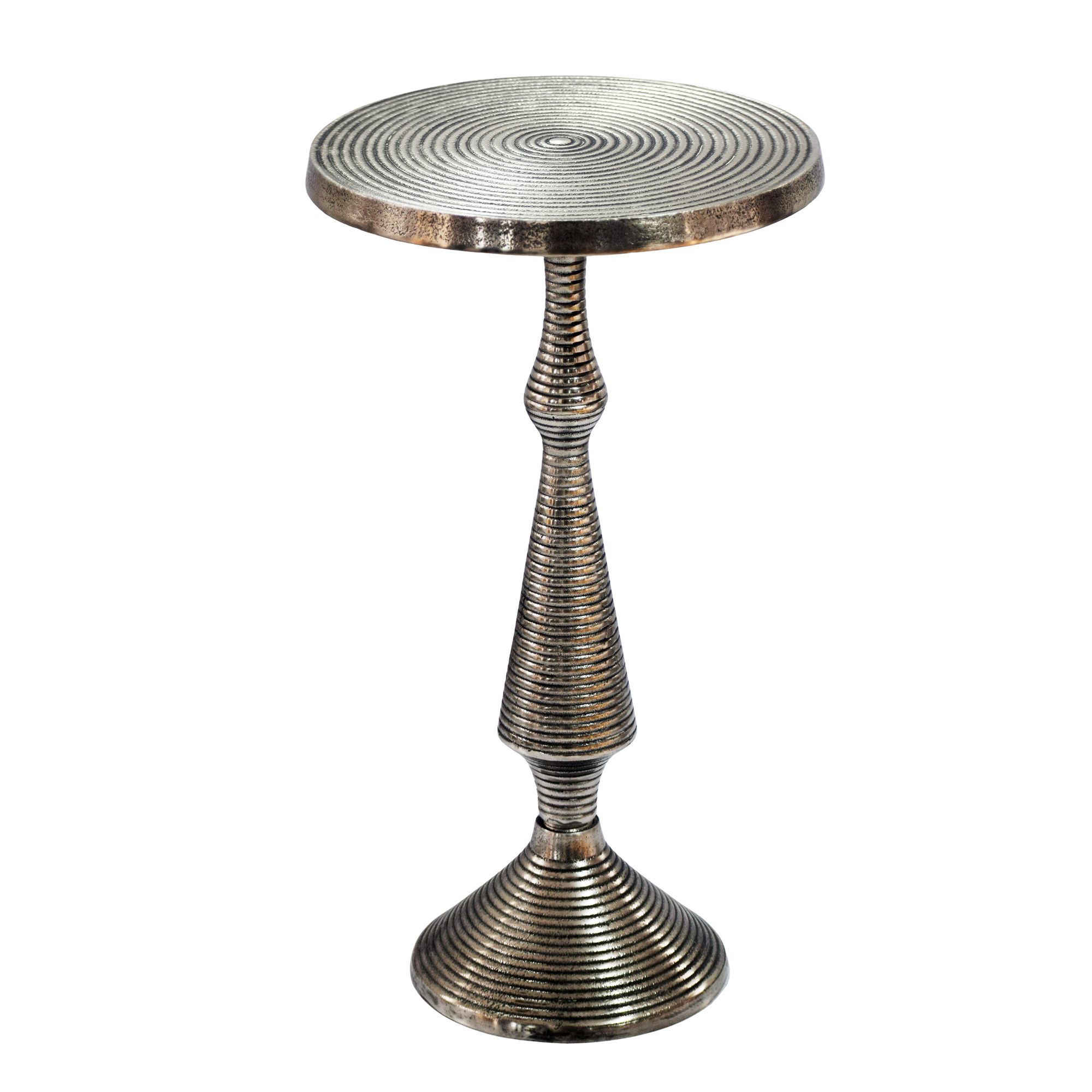 Beistelltisch Silber 30cm Aluminium Tisch Rund Anstelltisch Metall Dekotisch – Bild 7
