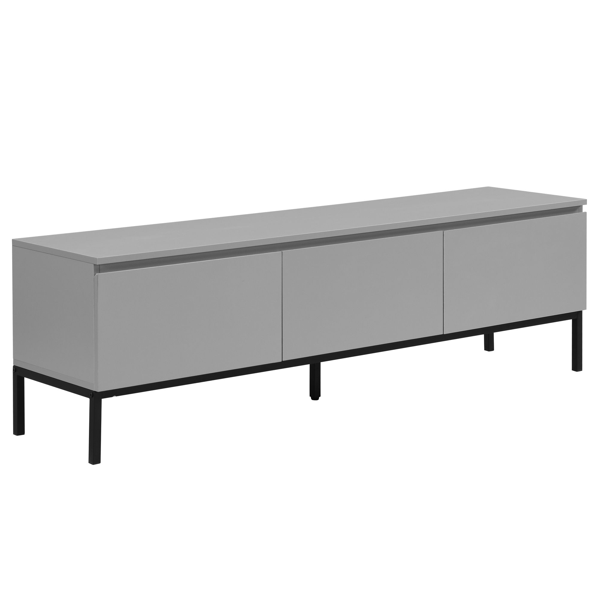 Lowboard 150cm TV Kommode Grau Rechteckig mit 3 Schubladen -