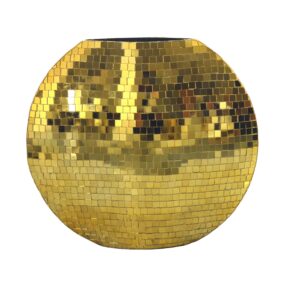 Tischvase Metall 40cm Gold - Dekovase Mosaik rund - Vase