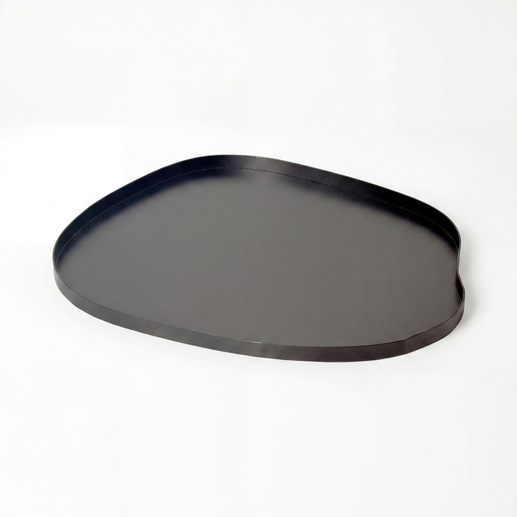 Dekotablett Metall 50cm Schwarz Tablett Organisch - Design Dekoteller ohne