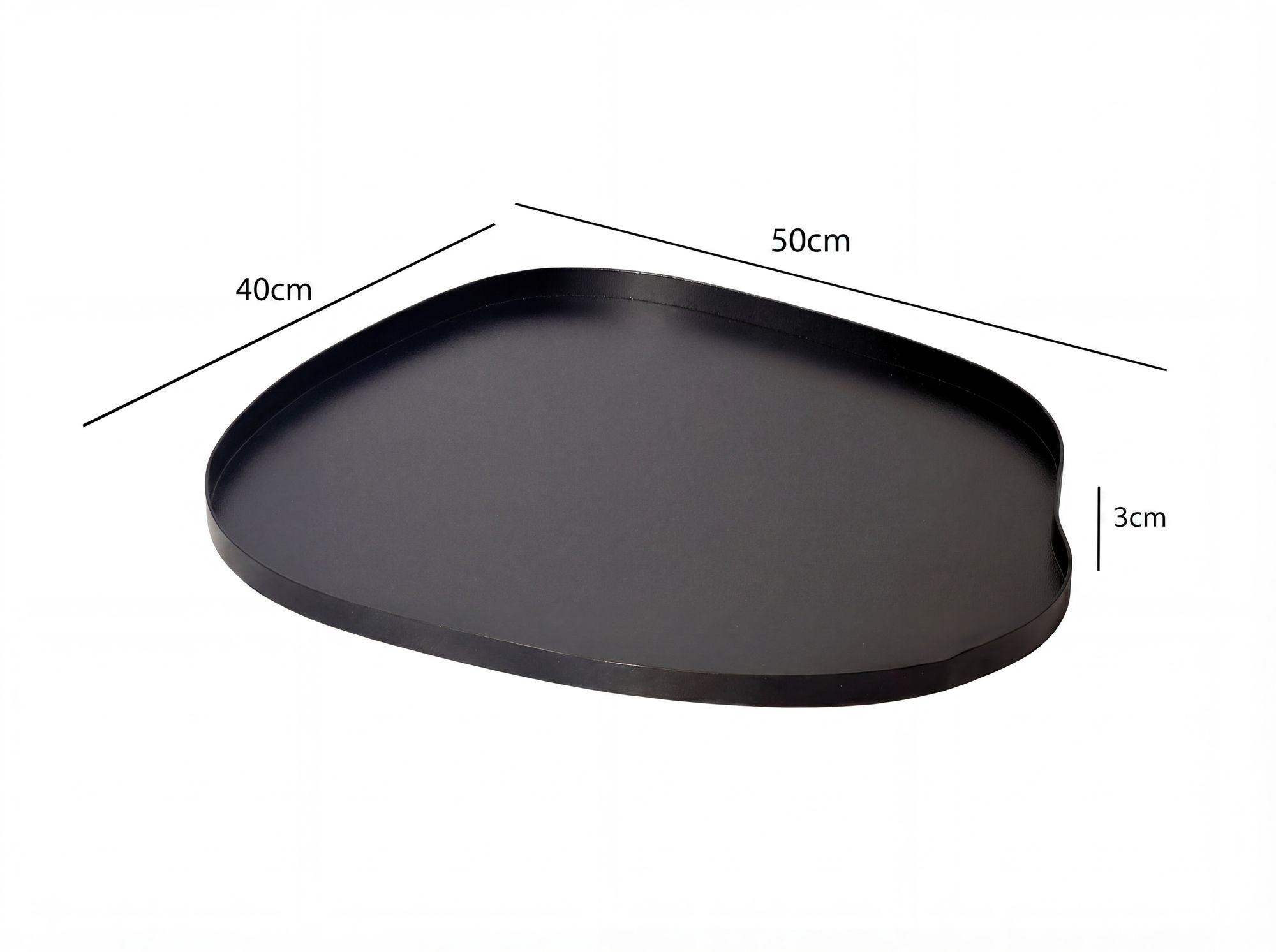 Dekotablett Metall 50cm Schwarz Tablett Organisch Design Dekoteller – Bild 4