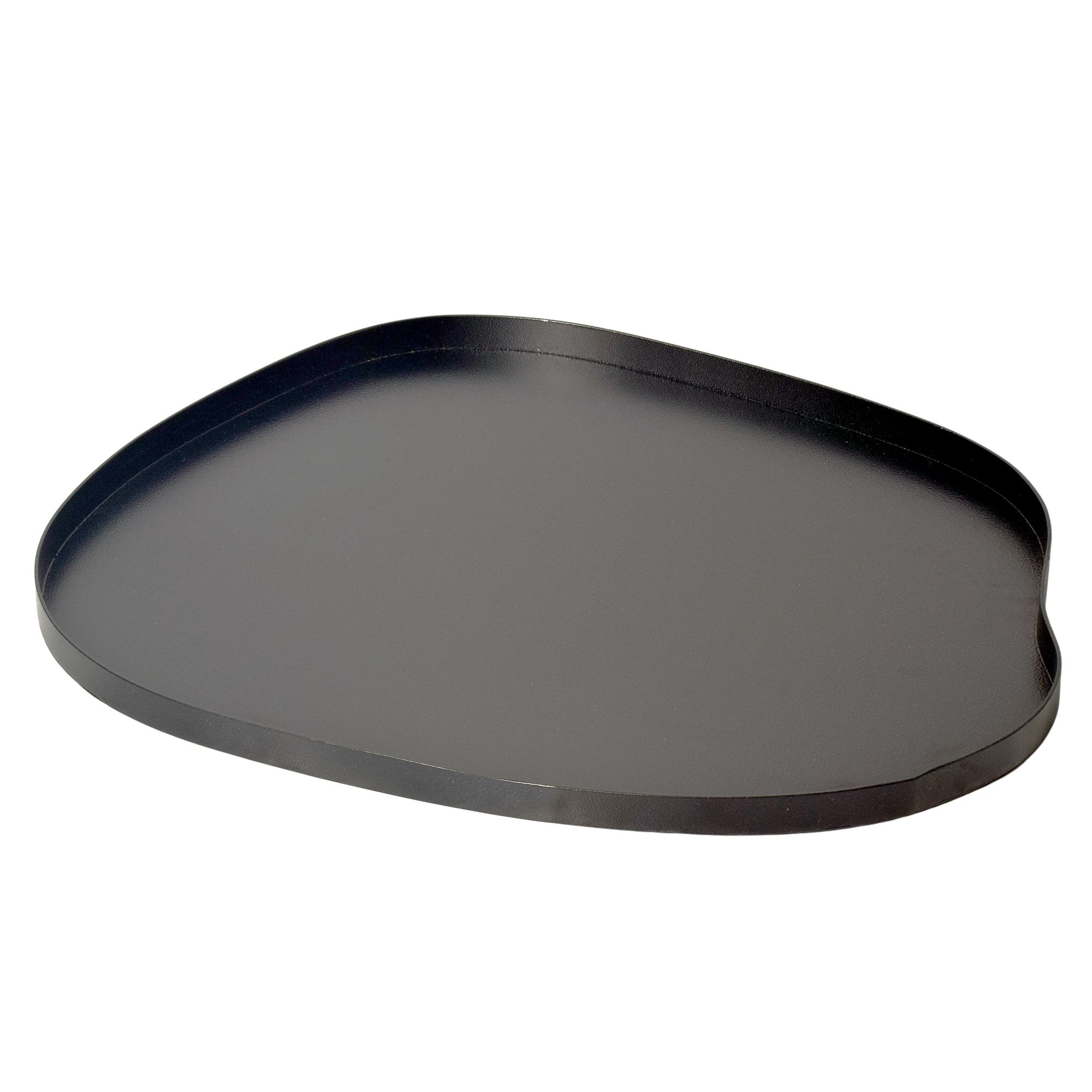 Dekotablett Metall 35cm Schwarz Tablett Organisch - Design Dekoteller ohne