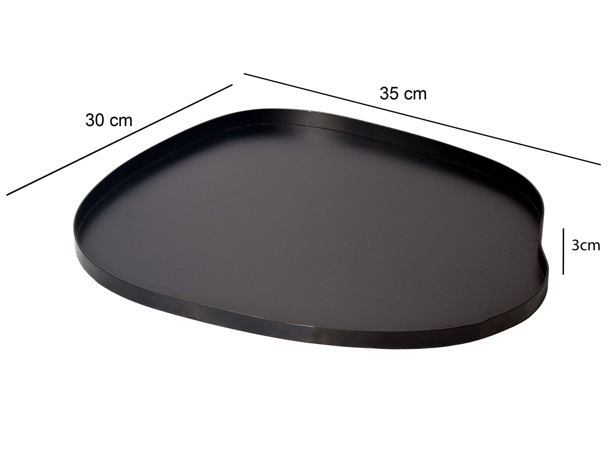 Dekotablett Metall 35cm Schwarz Tablett Organisch Design Dekoteller – Bild 4