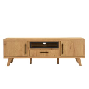 TV Lowboard 150cm Eiche Dekor - Moderner Fernsehschrank mit 2