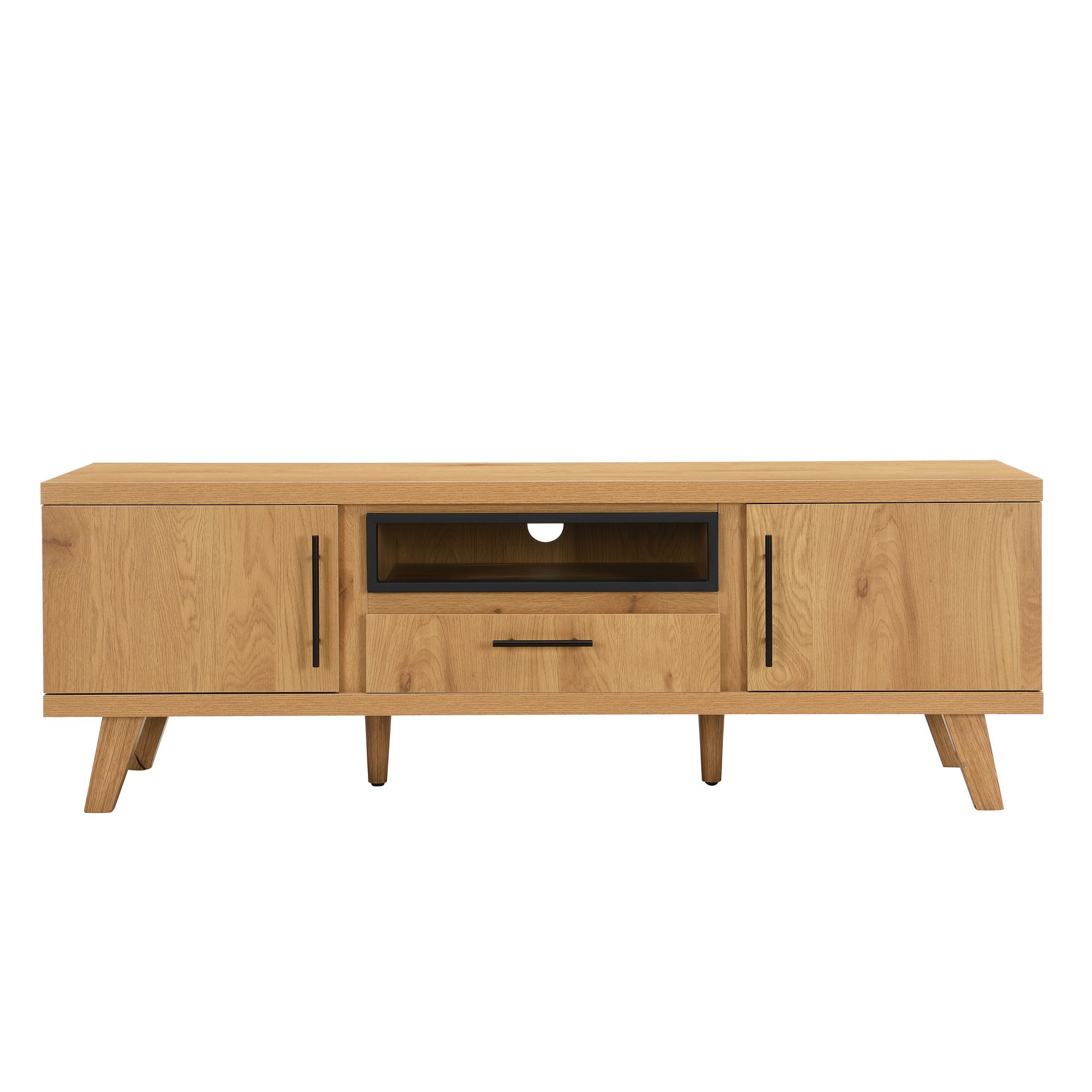 TV Lowboard 150cm Eiche Dekor - Moderner Fernsehschrank mit 2