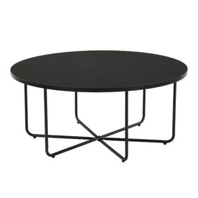 Couchtisch Rund 80cm Schwarz - Moderner Wohnzimmertisch - Eleganter Sofatisch