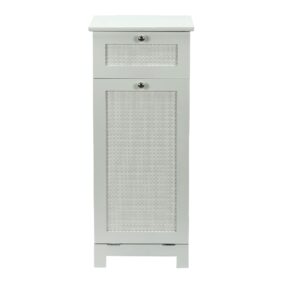 Wäscheschrank Weiß 38x90x40 cm Ratten Geflecht Nischenschrank Bad - Schmaler