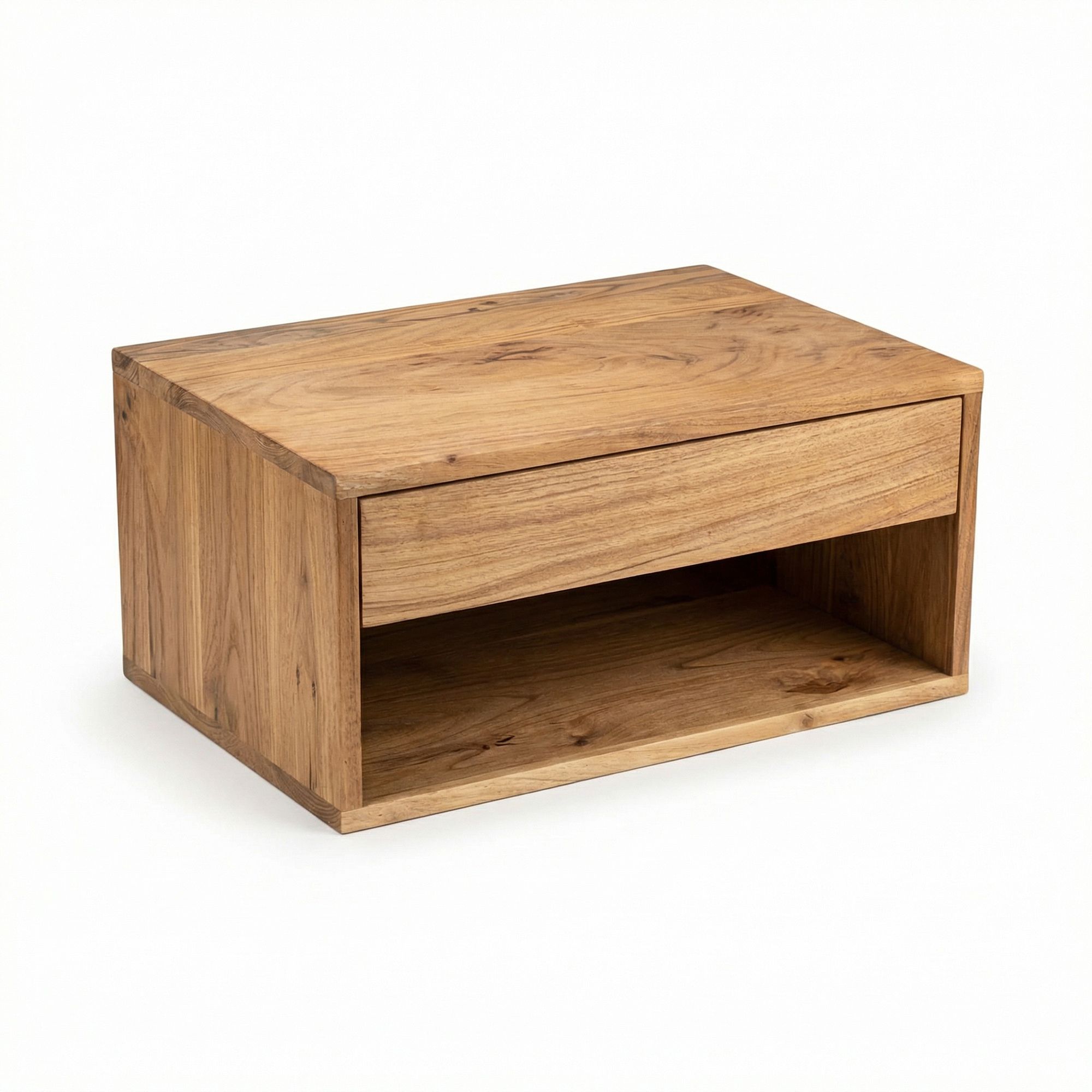 Nachtkonsole für Wandmontage 50x35cm Akazie Massivholz Braun - Nachttisch mit – Bild 7