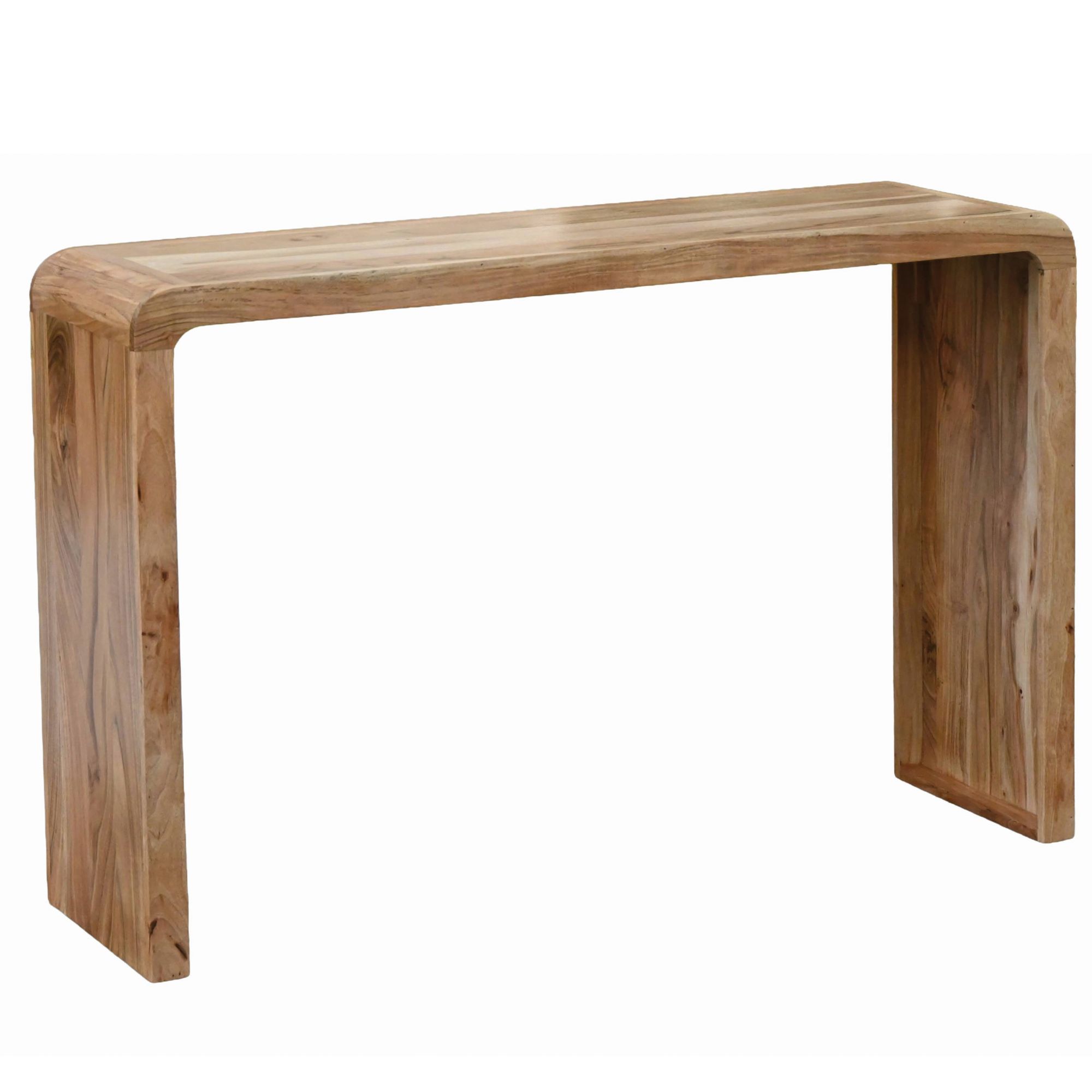 Konsolentisch Akazie Massivholz 120cm Schmal - Moderner Flurtisch Holz Anrichte