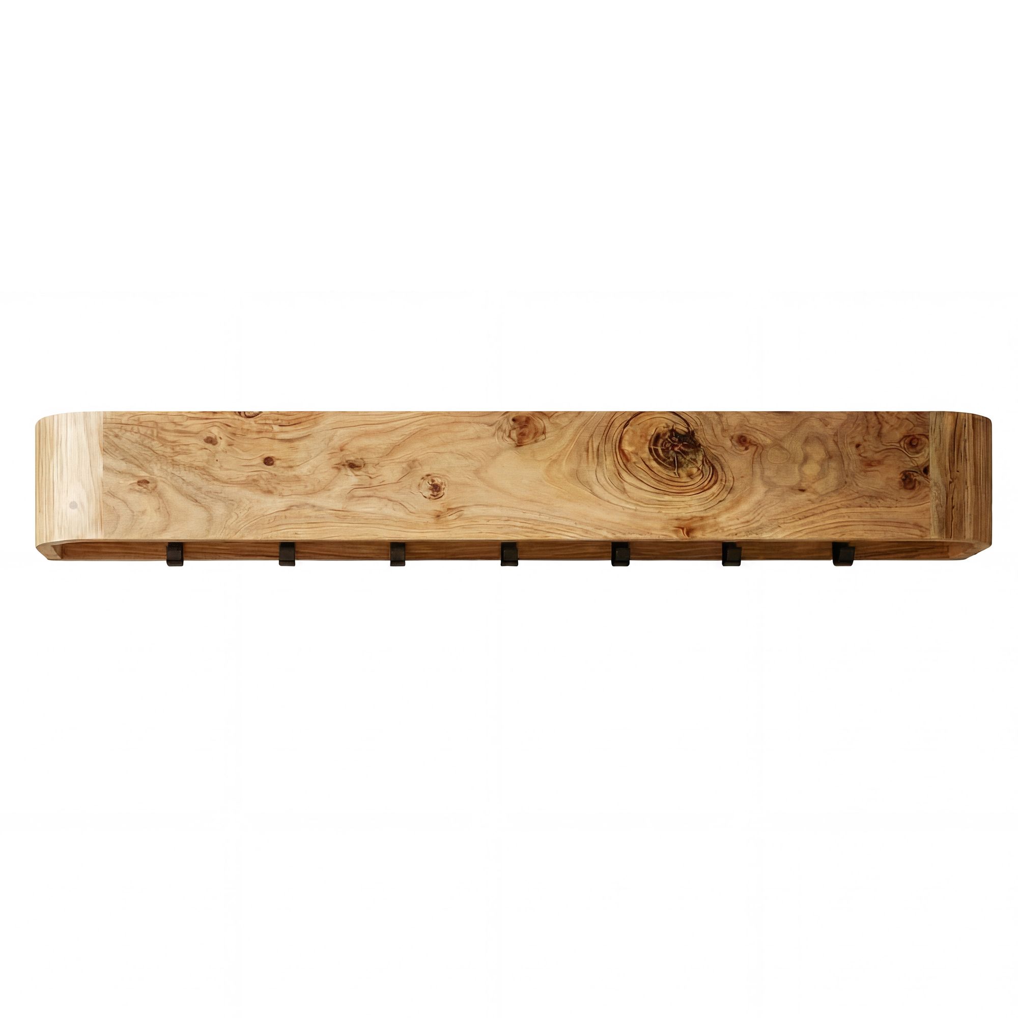 Wandgarderobe Akazie Massivholz 100cm - Modernes Garderobenpaneel Hängegarderobe mit 7