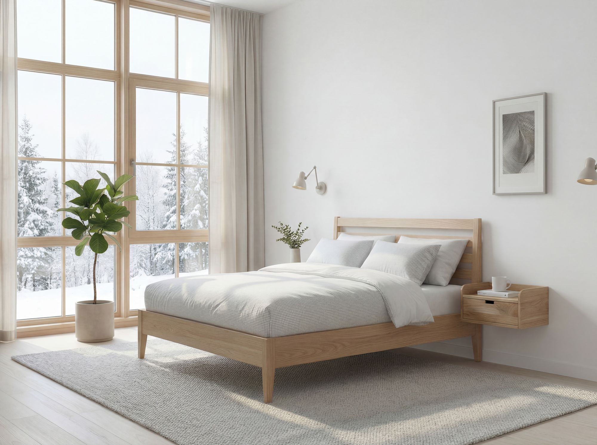 Nachtkonsole für Wandmontage 45x30cm Akazie Massivholz Braun – Bild 3