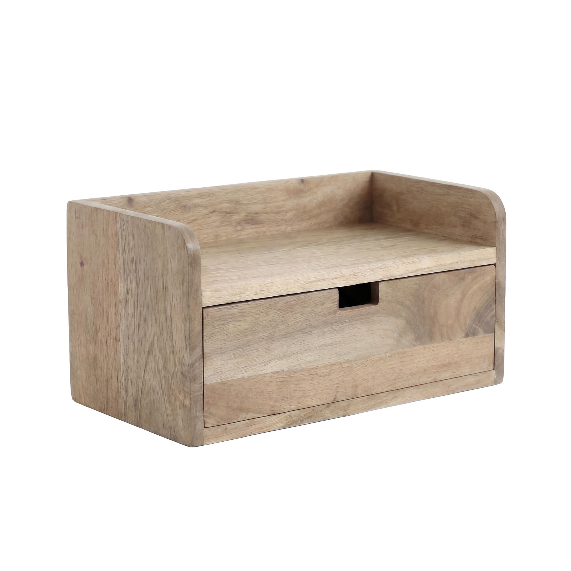 Nachtkonsole für Wandmontage 45x30cm Akazie Massivholz Braun - Nachttisch mit
