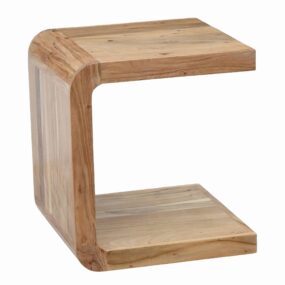 Beistelltisch C Form Akazie Massivholz 45cm Anstelltisch Modern - Design