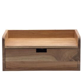 Wandregal Akazie Massivholz 45x30cm Schwebendes Regal mit Schublade - Design