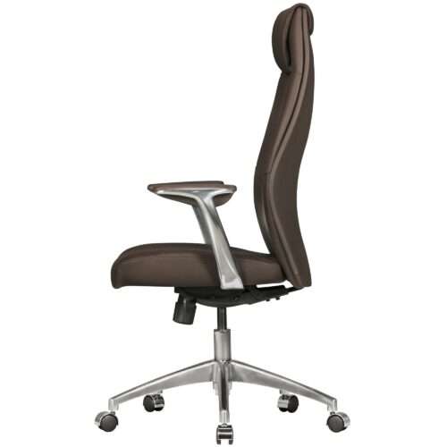 Bürostuhl Echtleder Braun Schreibtischstuhl X-XL 120 kg Synchronmechanik Chefsessel Kopfstütze – Bild 4
