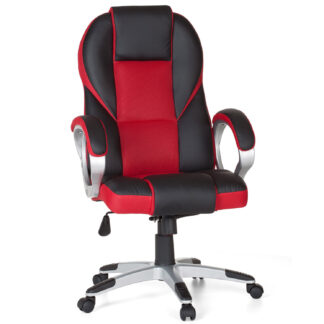 Bürostuhl Rot Gaming Chefsessel mit Armlehne Sportsitz Drehstuhl Kopfstütze Racing Schreibtischstuhl Gamer Design Modern Drehsessel mit Wippfunktion bis 120KG